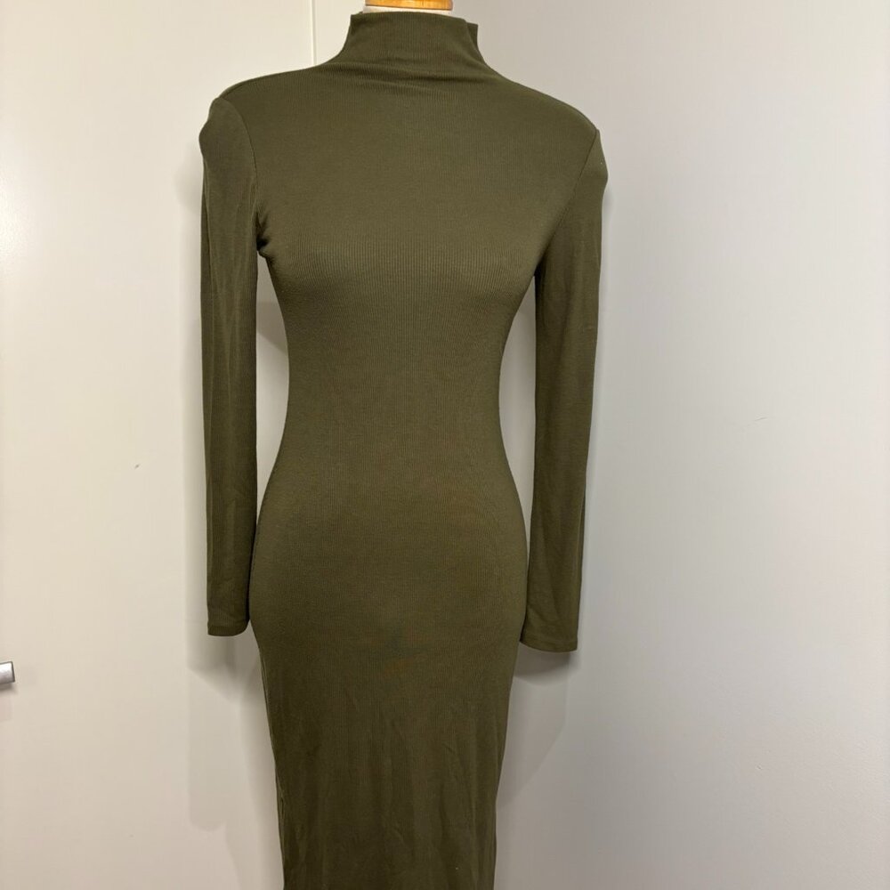 A NEW DAY Green Maxi Mock Neck Dress